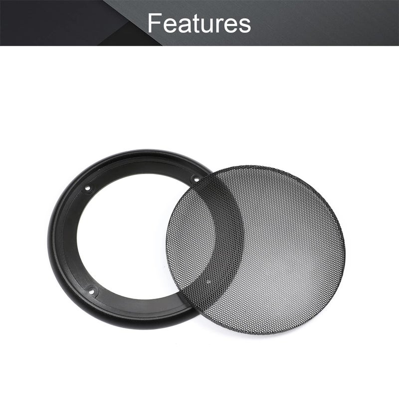 Fielect 2Pcs 5 inch Speaker Grill Cover Mesh Decorative Circle Woofer Guard Protector Cover Audio Accessories Black Cloth Cover with 8 Screws - Image 3